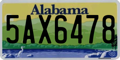 AL license plate 5AX6478
