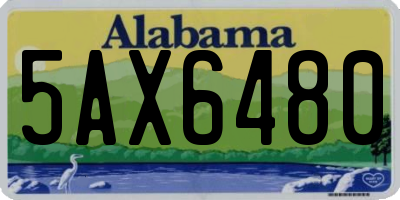 AL license plate 5AX6480