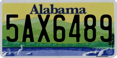 AL license plate 5AX6489