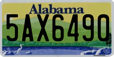 AL license plate 5AX6490