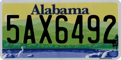 AL license plate 5AX6492