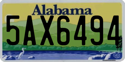 AL license plate 5AX6494