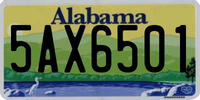 AL license plate 5AX6501