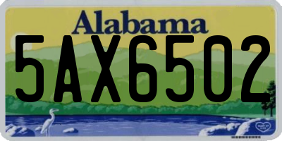 AL license plate 5AX6502