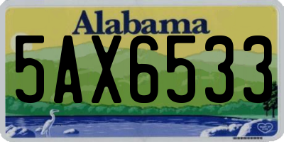 AL license plate 5AX6533