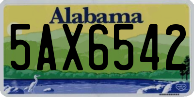 AL license plate 5AX6542