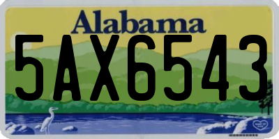 AL license plate 5AX6543