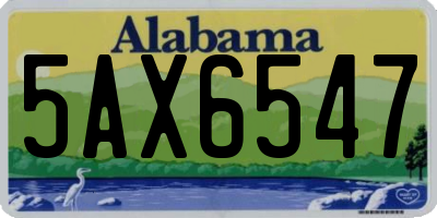 AL license plate 5AX6547