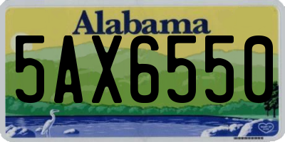 AL license plate 5AX6550