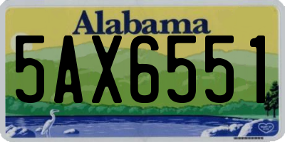 AL license plate 5AX6551