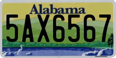 AL license plate 5AX6567