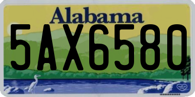 AL license plate 5AX6580