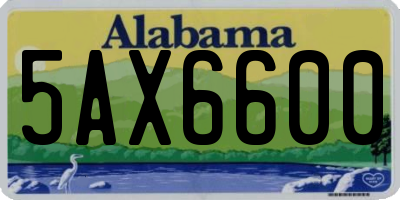 AL license plate 5AX6600