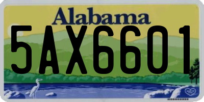 AL license plate 5AX6601