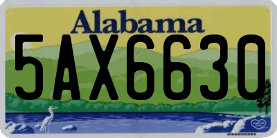 AL license plate 5AX6630