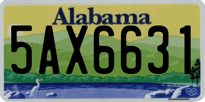 AL license plate 5AX6631