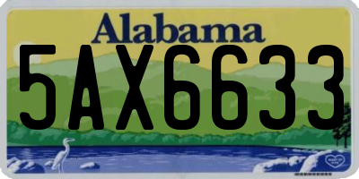 AL license plate 5AX6633