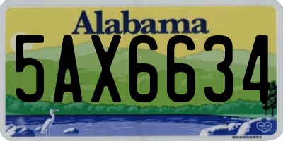 AL license plate 5AX6634