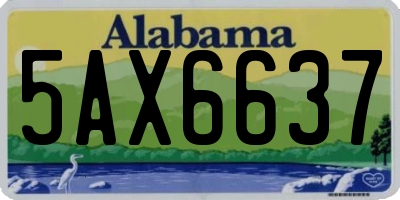 AL license plate 5AX6637