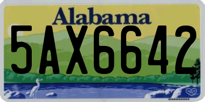 AL license plate 5AX6642