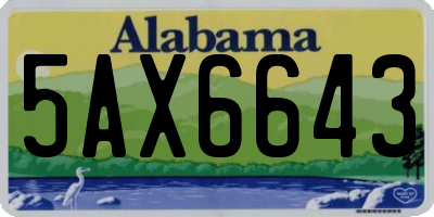 AL license plate 5AX6643