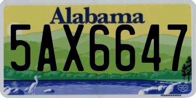 AL license plate 5AX6647