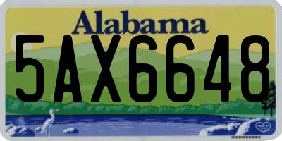 AL license plate 5AX6648