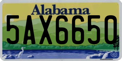 AL license plate 5AX6650