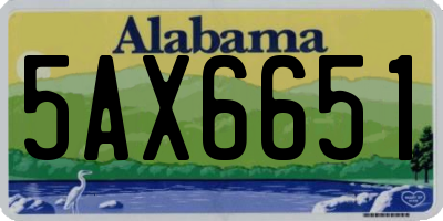 AL license plate 5AX6651
