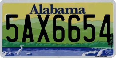 AL license plate 5AX6654