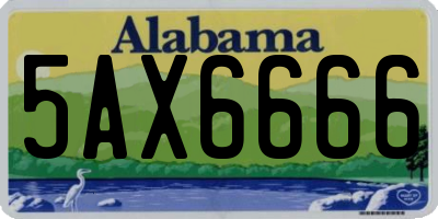 AL license plate 5AX6666