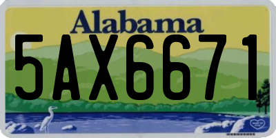 AL license plate 5AX6671