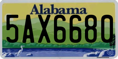 AL license plate 5AX6680