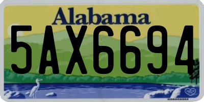 AL license plate 5AX6694