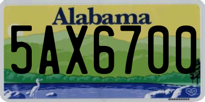 AL license plate 5AX6700