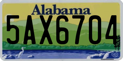 AL license plate 5AX6704