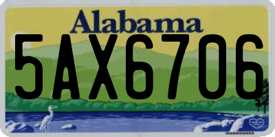 AL license plate 5AX6706