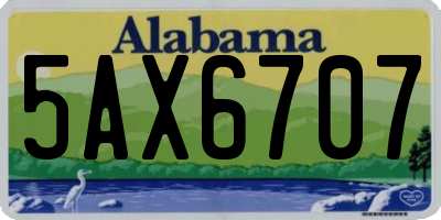 AL license plate 5AX6707