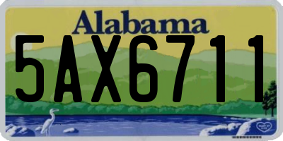 AL license plate 5AX6711