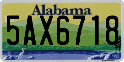 AL license plate 5AX6718