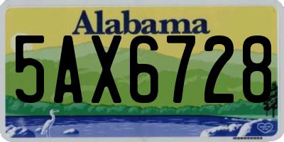 AL license plate 5AX6728