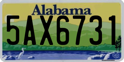 AL license plate 5AX6731