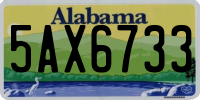 AL license plate 5AX6733