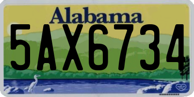 AL license plate 5AX6734