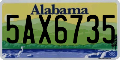 AL license plate 5AX6735