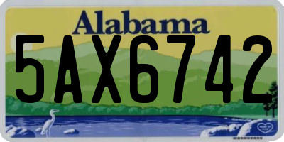 AL license plate 5AX6742