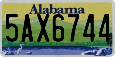 AL license plate 5AX6744