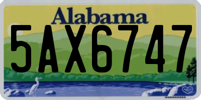 AL license plate 5AX6747