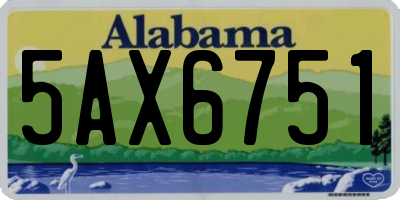 AL license plate 5AX6751