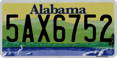 AL license plate 5AX6752